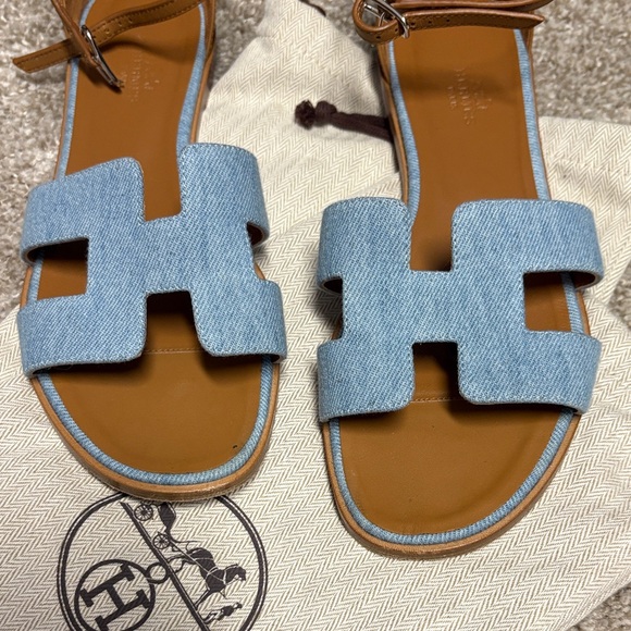 Hermes Denim Santorini Sandals - Picture 2 of 9